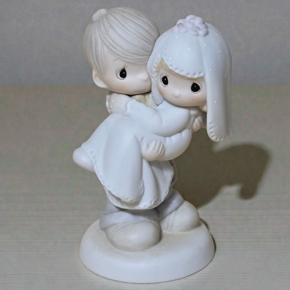 Precious Moments 1982 Flame Bless You Two E-9255 Jonathan David Logo Retired Vtg